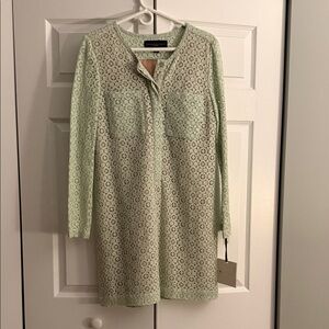 Victoria Beckham for Target Mint Lace Long Sleeve Dress